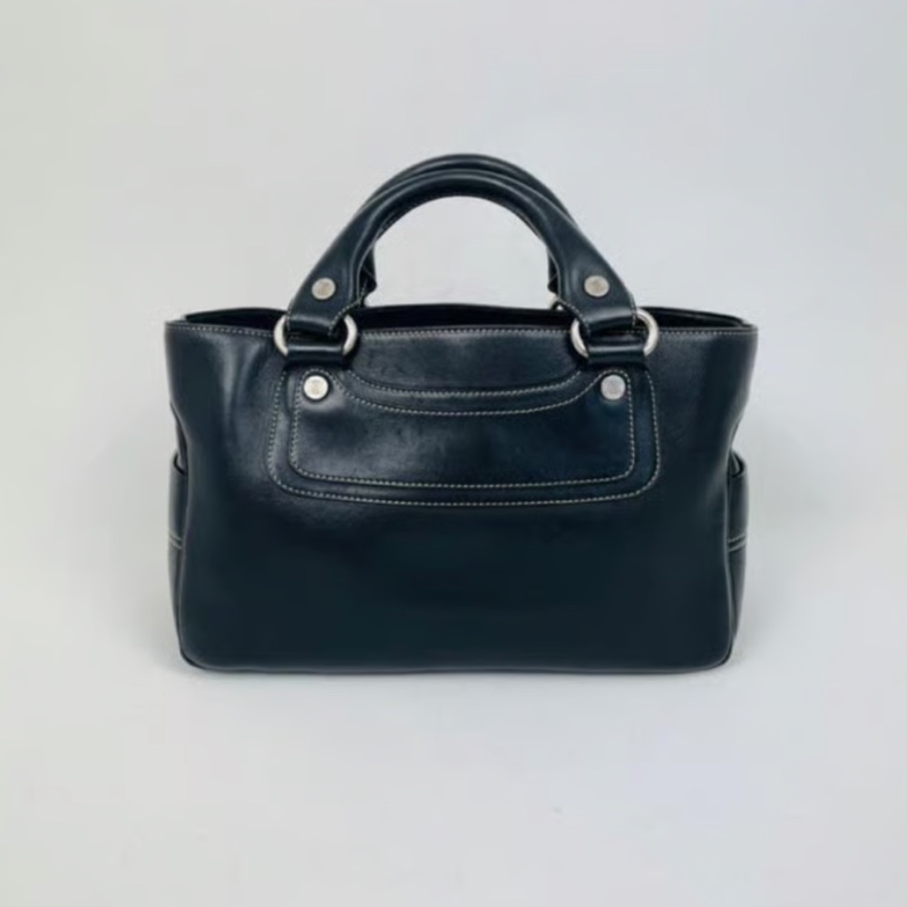 SERGIO VALENTINI real leather purse black gold